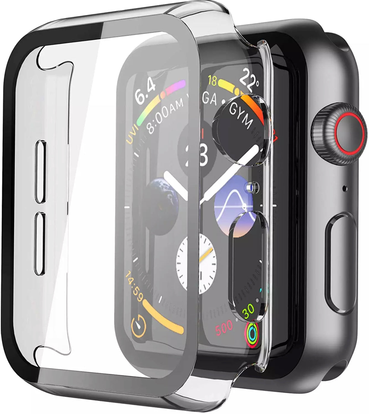 Premium Multi-Colour 2 in 1 Tempered Glass Shockproof Apple Watch Case- for selected Apple Watch in 44mm - Super Savings Technologies Co.,LTD Premium Multi-Colour 2 in 1 Tempered Glass Shockproof Apple Watch Case- for selected Apple Watch in 44mm - Super Savings Technologies Co.,LTD
